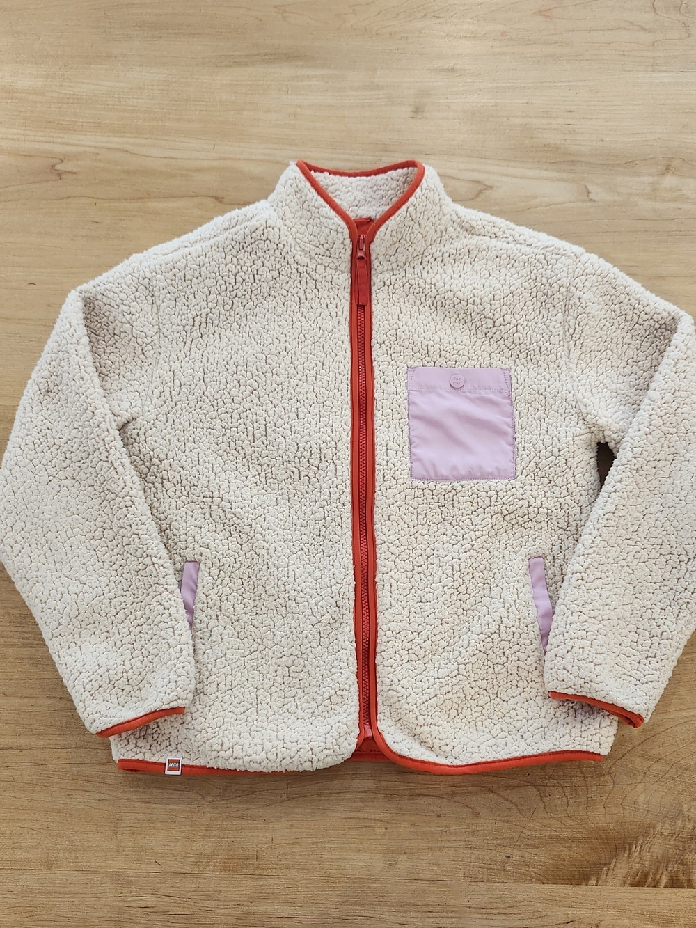 LEGO Collection x Target Sherpa Fleece Jacket Cream Red Pink Size S
